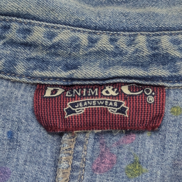 Cherry Coke Repurposed Blue Jean Denim Jacket XXL - Picture 7 of 8